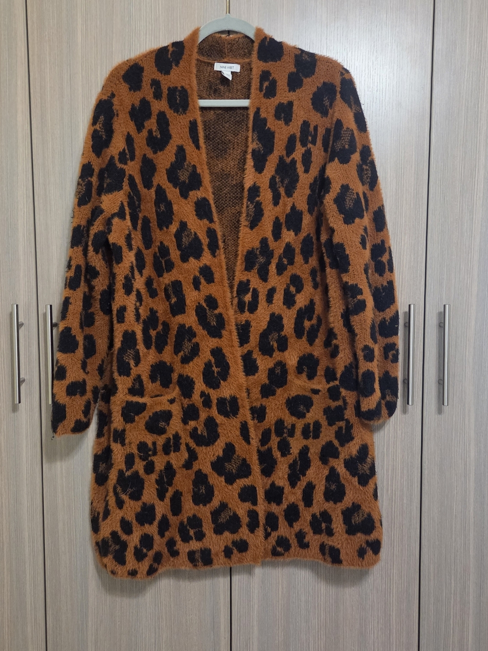Nine West Teddy Style Leopard Cardigan